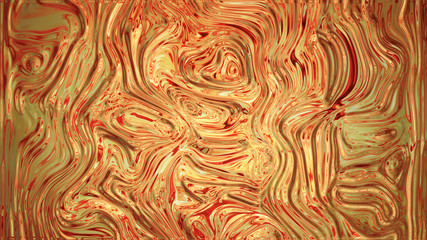 3D golden abstract liquid fluid attractive  background 