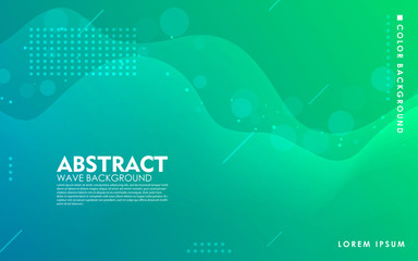 Tosca liquid color background. Dynamic textured geometric element design with dots decoration. Modern green and blue gradient light vector illustration.