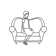 cute grandmother in the sofa character