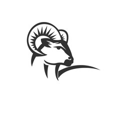 goat side view drawing art logo design inspiration