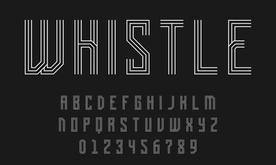 Set of alphabets font letters and numbers modern abstract design with lines vector illustration