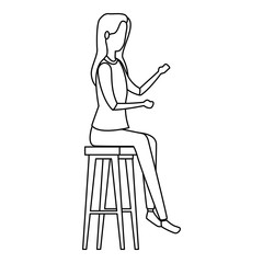 elegant businesswoman seated in bench