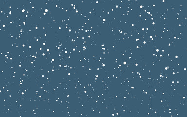 Christmas snow. Falling snowflakes on dark background. Snowfall. Vector illustration