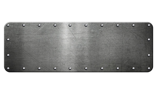 Steel plate on white background