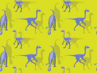 Dinosaur Ornithomimus Cartoon Background Seamless Wallpaper