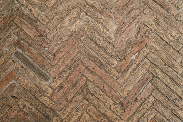 Old stone floor in the form of parquet.Texture background.