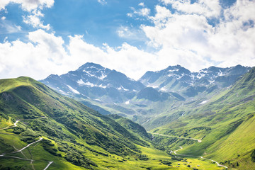Mountain Range In Austrian Alps - obrazy, fototapety, plakaty