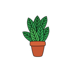 houseplant in pot natural icon