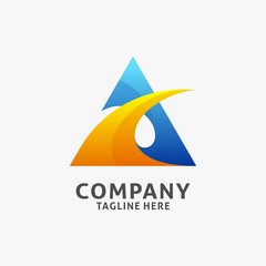 Abstract triangle logo design