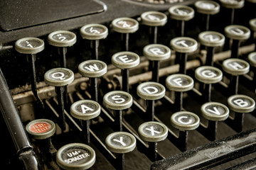 Closeup of old typewriter