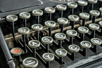 Closeup of old typewriter
