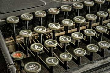 Closeup of old typewriter