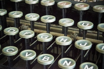 Closeup of old typewriter