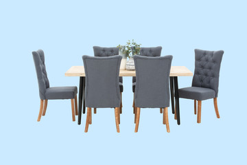 6 seat wooden dining table 