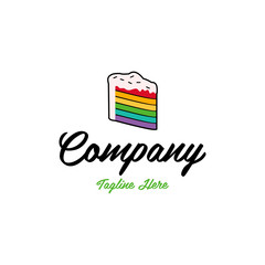 Sweet Cake Logo Cupcake Logo Icon, Sweet Shop logo template design vector. Illustration of cake with cherries.