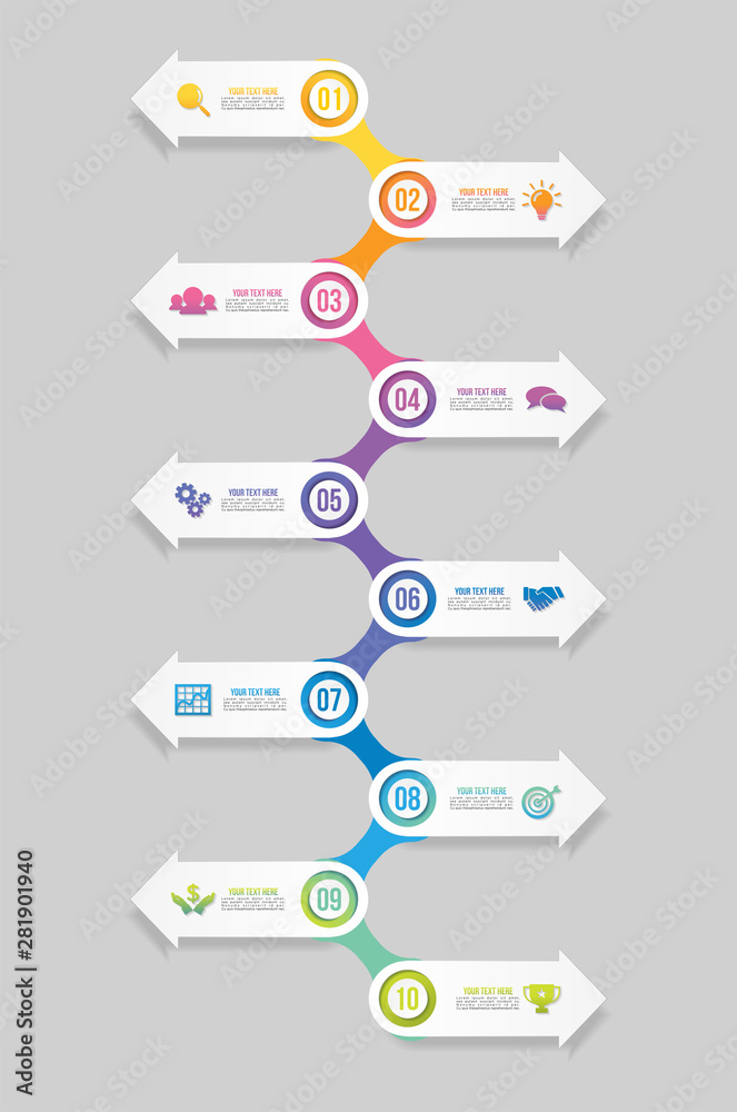 Sticker vector infographic design template with options steps and marketing icons can be used for info graph