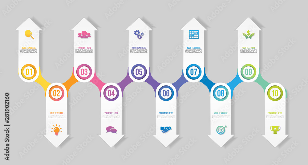 Sticker vector infographic design template with options steps and marketing icons can be used for info graph