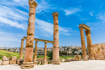 The ruins of Jerash in Jordan are the best preserved city of the early Greco-Roman era, it is the...