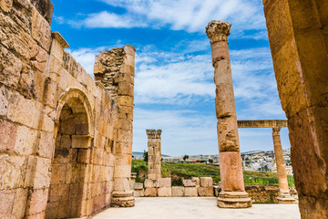 The ruins of Jerash in Jordan are the best preserved city of the early Greco-Roman era, it is the...