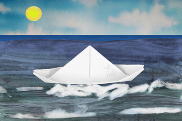 Obraz premium sailing Paper boat
