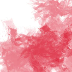 red hand drawn watercolor cloudscape background pattern with different gradients, fringed borders and white corner  