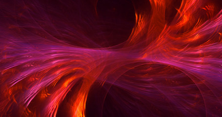 3D rendering abstract red fractal light background