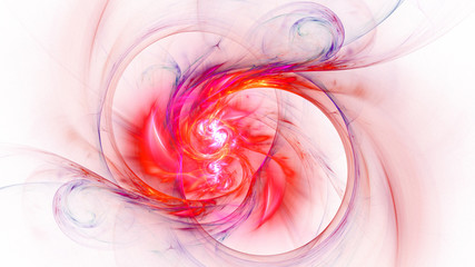 3D rendering abstract white fractal light background