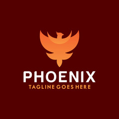Phoenix Logo Vector With Colorful. Animal Icon.  Eagle Symbol. Bird Logotype Design Inspiration.