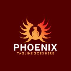 Phoenix Logo Vector With Colorful. Animal Icon.  Eagle Symbol. Bird Logotype Design Inspiration.