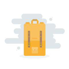 Backpack icon. Colorful back pack for school, travel, tourism and sport. Vector illustration, flat design
