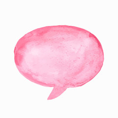 Empty Watercolor Speech Bubble. Aquarelle Paint Chatting Cloud.