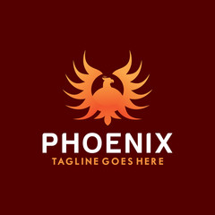 Phoenix Logo Vector With Colorful. Animal Icon.  Eagle Symbol. Bird Logotype Design Inspiration.