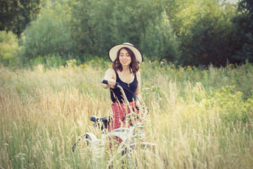 girl with bicycle