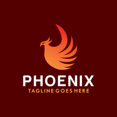 Phoenix Logo Vector With Colorful. Animal Icon.  Eagle Symbol. Bird Logotype Design Inspiration.