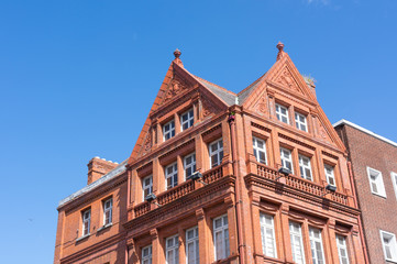Fototapeta na wymiar Old Traditional Brick Buildings In Dublin City Center.