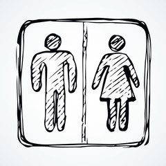 Toilet sign. Vector drawing icon