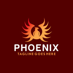 Phoenix Logo Vector With Colorful. Animal Icon.  Eagle Symbol. Bird Logotype Design Inspiration.