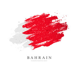 Bahrain flag. Vector illustration on a white background.