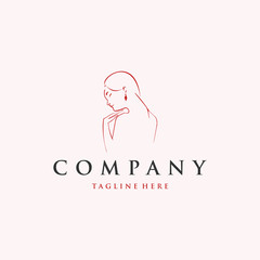 Beauty logo template. woman silhouette logo template, Beauty skin care logo design vector