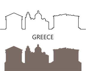 Greece logo. Isolated Greek architecture on white background