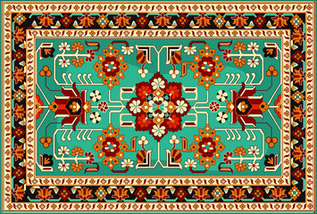 Persian carpet original design, tribal vector texture. Easy to edit and change a few colors by swatch window.