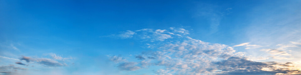Naklejka na ściany i meble Panorama sky with cloud on a sunny day. Beautiful cirrus cloud.
