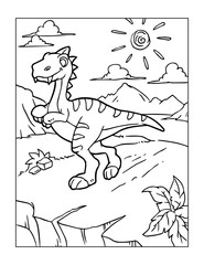 Fototapeta premium Dinosaur Coloring Page for Kids
