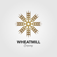 the logo of the grain mill by forming a windmill © linimasa