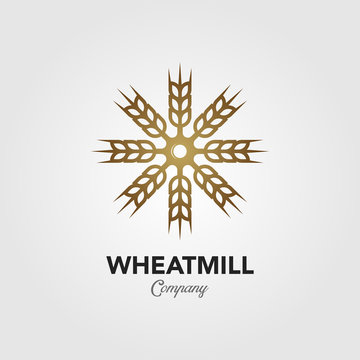 the logo of the grain mill by forming a windmill