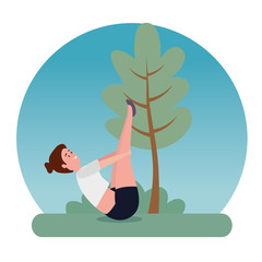 woman practice yoga position harmony