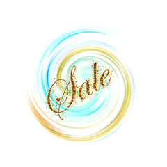 Abstract shiny color gold circular wave design element Sale