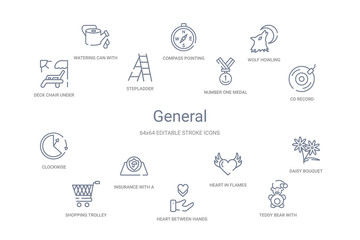 general concept 14 outline icons