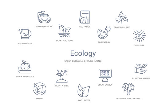 Ecology Concept 14 Outline Icons