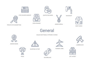 general concept 14 outline icons